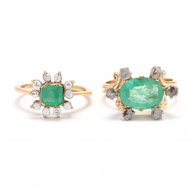 two-gold-and-emerald-rings