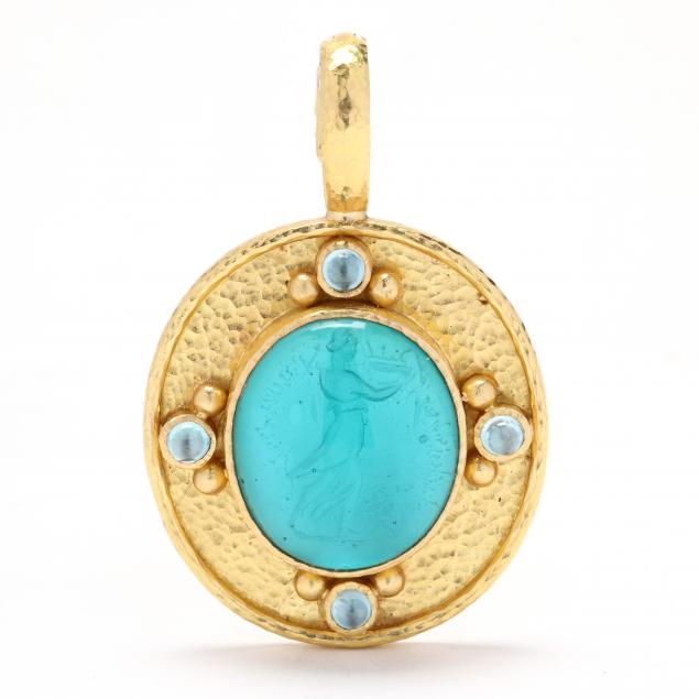 gold-and-gem-set-venetian-glass-intaglio-pendant-enhancer-elizabeth-locke