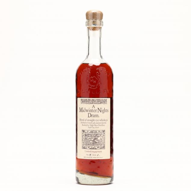 High West 'A Midwinter Nights Dram' Straight Rye Whiskey (Lot 1155 ...