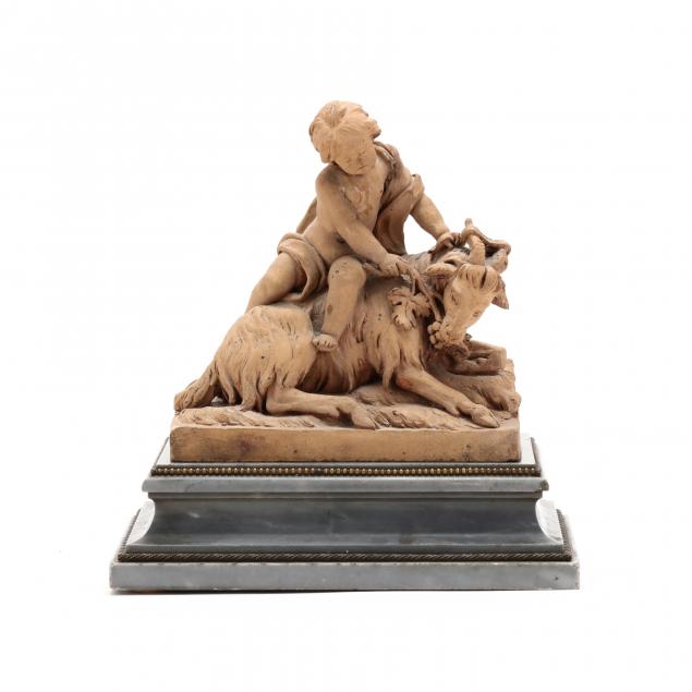 a-continental-terracotta-bacchanalian-figural-group-on-marble-plinth