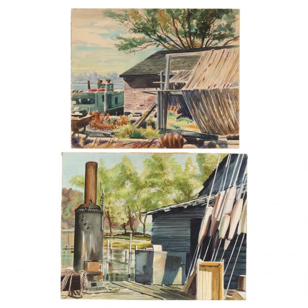 r-hal-burriss-fl-1892-1991-i-saugatuk-michigan-i-scenes-two-works