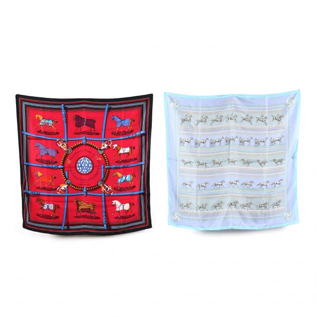 two-hermes-silk-scarves