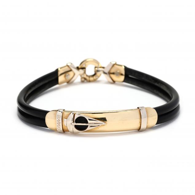 Baraka Vortex bracelet from rubber, 18-carat rose gold and stainless steel