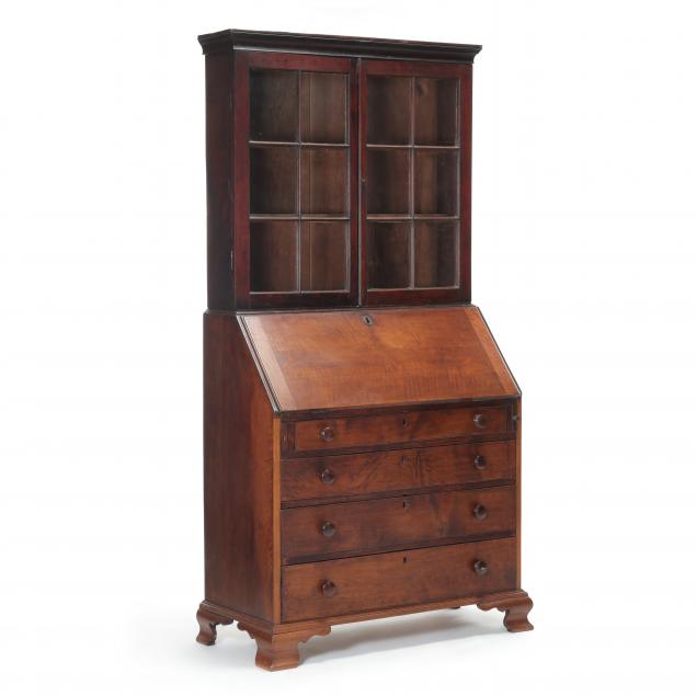 north-carolina-chippendale-walnut-desk-and-bookcase