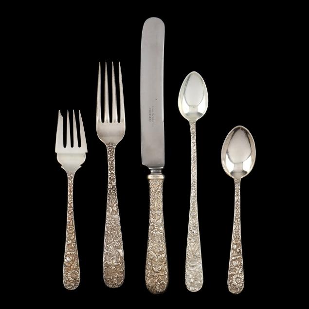 Repousse sterling silver flatware sale