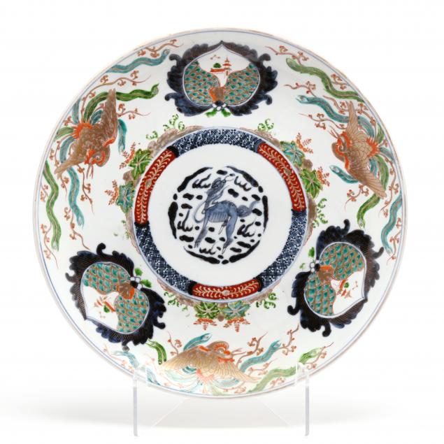 a-japanese-porcelain-charger-with-phoenix-and-kirin