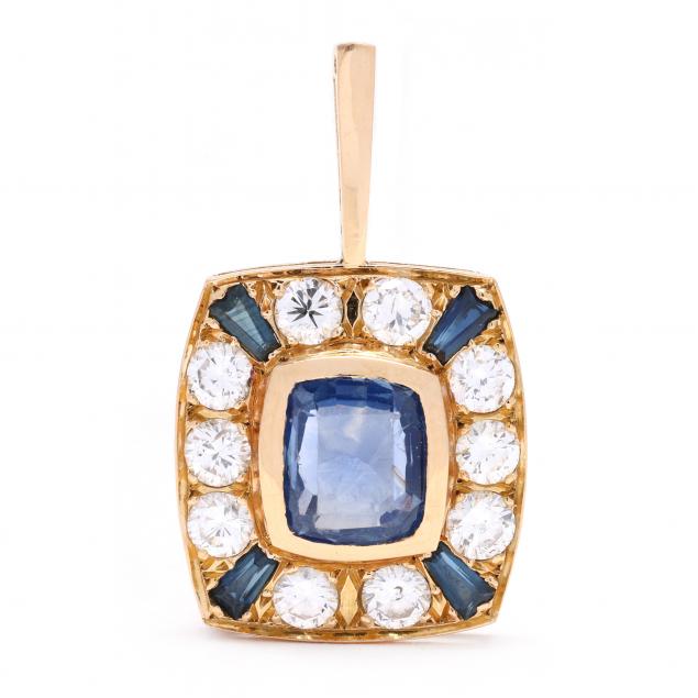 Gold Sapphire And Diamond Pendant Lot 2013 Estate Jewelry Auctionjan 25 2024 1000am 9366