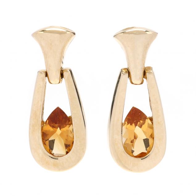 Gold and Citrine Dangle Earrings (Lot 2162 - Estate Jewelry AuctionJan ...