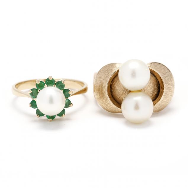 two-gold-and-pearl-rings