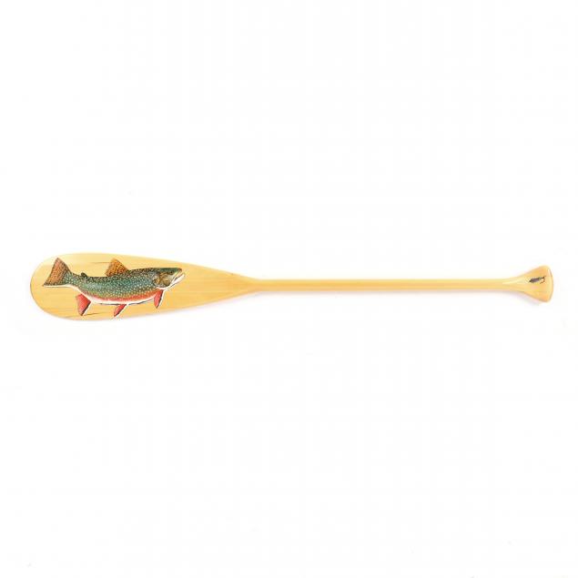 duane-raver-nc-1927-2022-double-sided-brook-trout-and-beaver-on-paddle