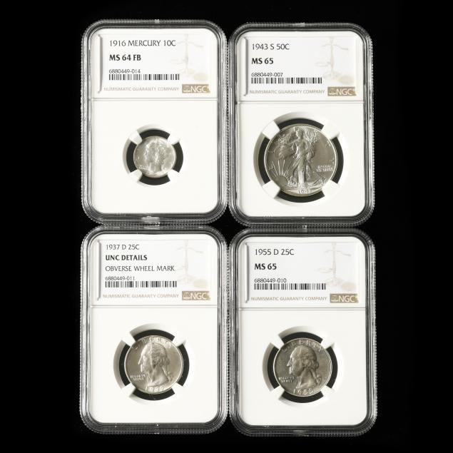 four-4-high-grade-20th-century-circulating-silver-coins