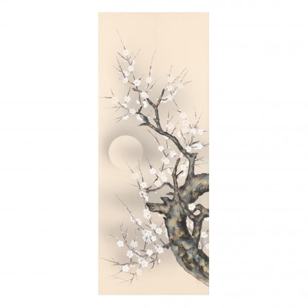 a-japanese-painting-of-plum-blossoms-and-moon