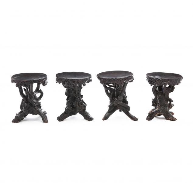 a-set-of-four-chinese-rootwood-stands