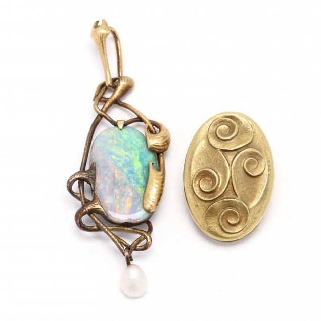 art-nouveau-opal-triplet-pendant-and-a-gold-clip