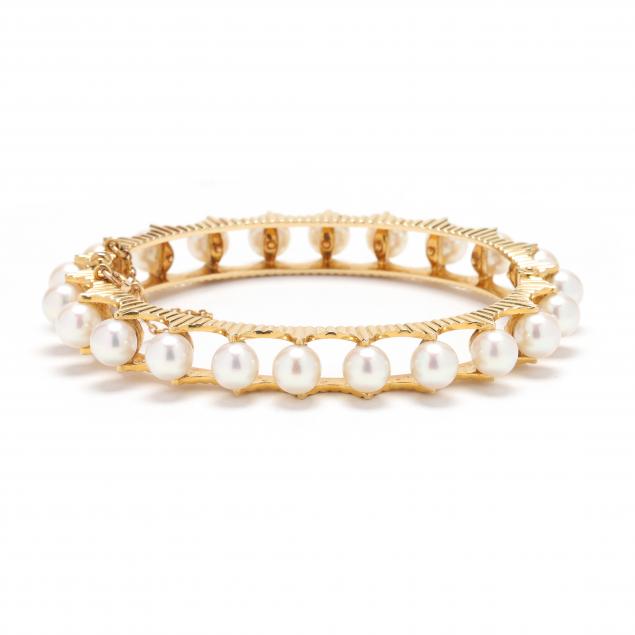 vintage-gold-and-pearl-bangle-bracelet