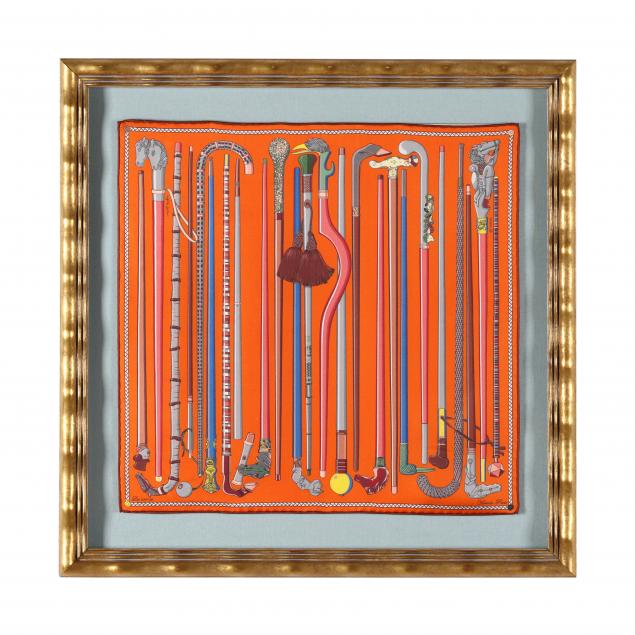 hermes-scarf-45-i-les-cannes-i-framed-under-glass