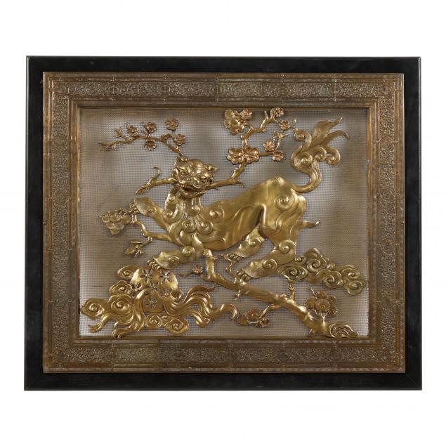 a-chinese-gilt-bronze-screen-with-foo-lion