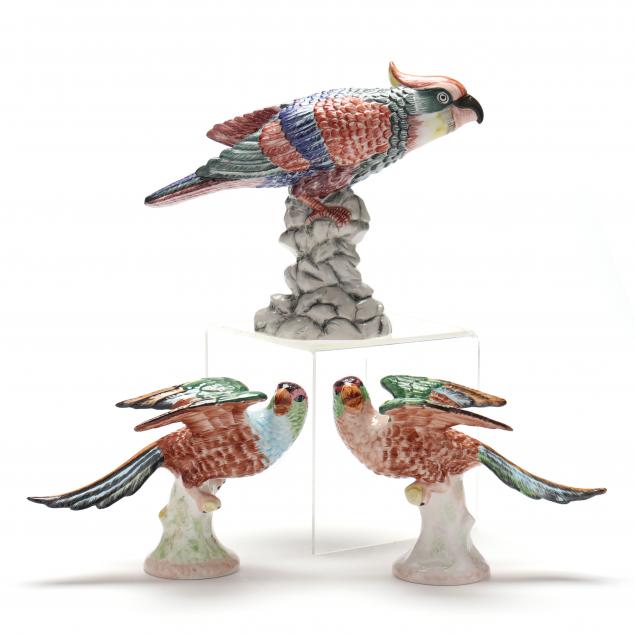 three-mottahedeh-majolica-bird-figurines