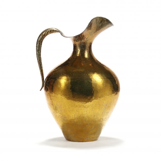 egidio-casagrande-1911-1963-large-italian-hammered-brass-ewer