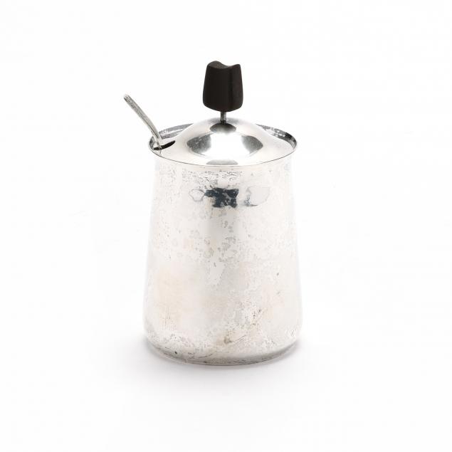 a-rare-modernist-sterling-silver-condiment-jar-by-olaf-skoogfors