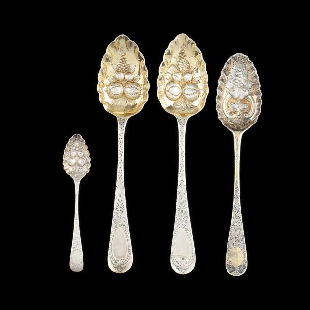 Four Georgian Silver Berry Spoons (Lot 1015 - Fine Silver AuctionMay 24 ...