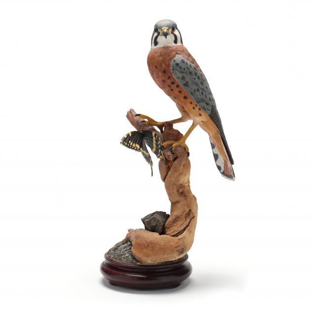 jerry-barkley-nc-american-kestrel-with-butterfly-on-base