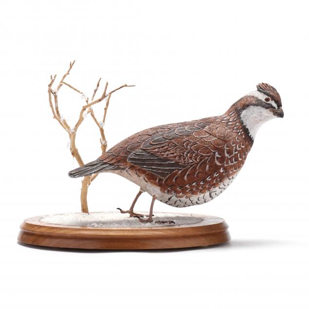 fred-boettner-nc-bobwhite-quail-on-wooden-base