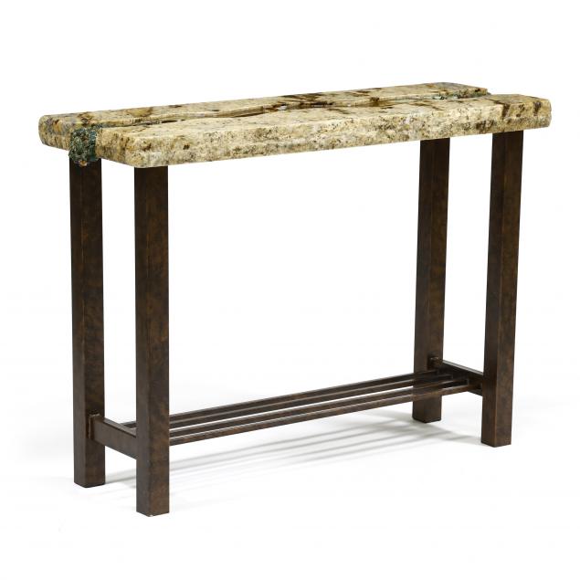 contemporary-inlaid-granite-console-table