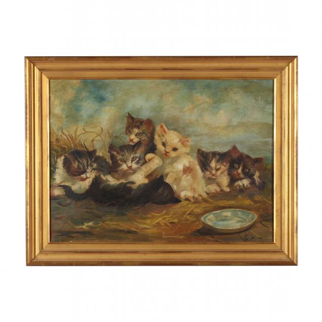 an-antique-painting-of-kittens