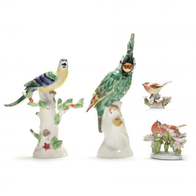 four-vintage-ceramic-models-of-birds