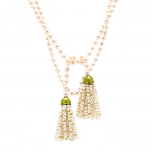 gold-pearl-enamel-and-peridot-sautoir-necklace