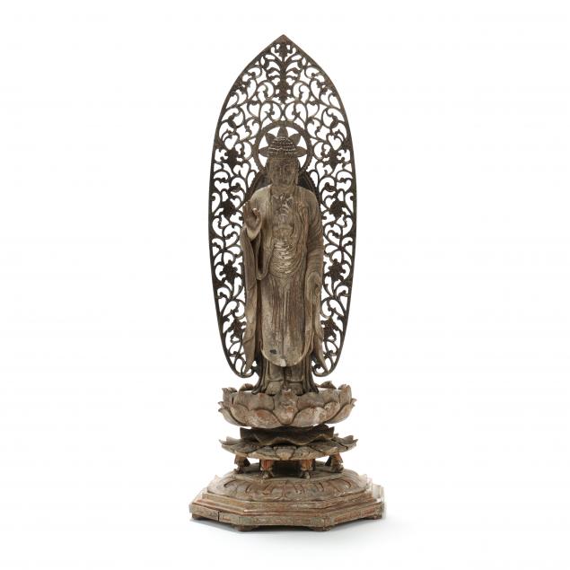 a-carved-wooden-sculpture-of-the-buddha-sakyamuni