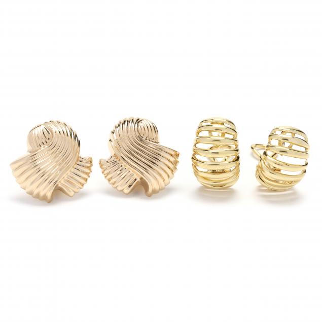 two-pairs-gold-earrings