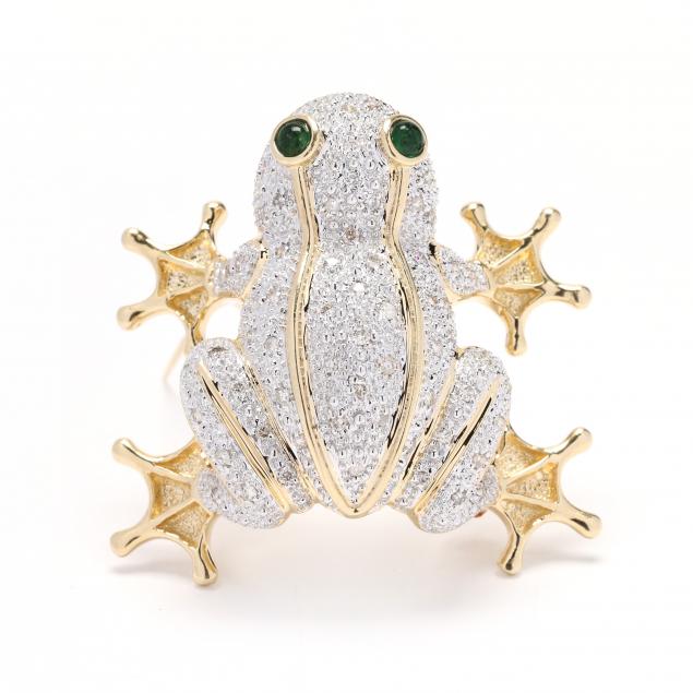 bi-color-gold-diamond-and-emerald-whimsical-frog-brooch-pendant