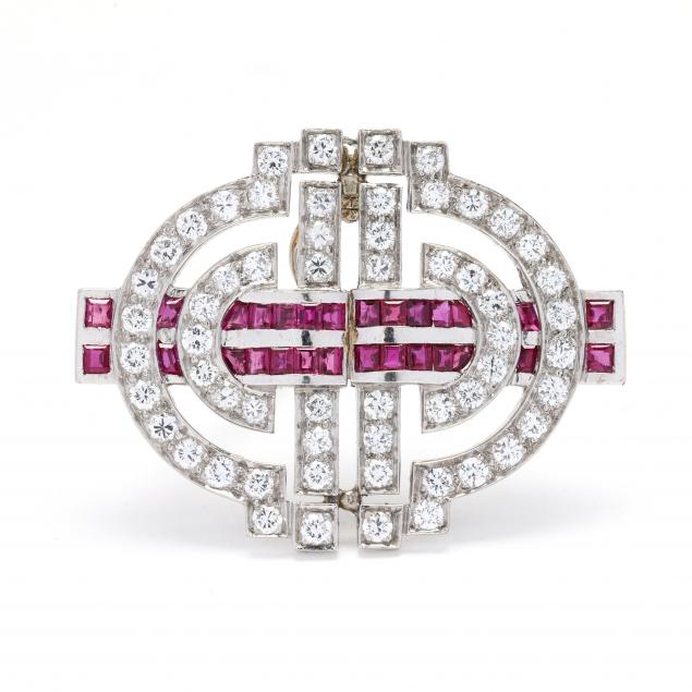 art-deco-style-platinum-diamond-and-ruby-brooch-pendant