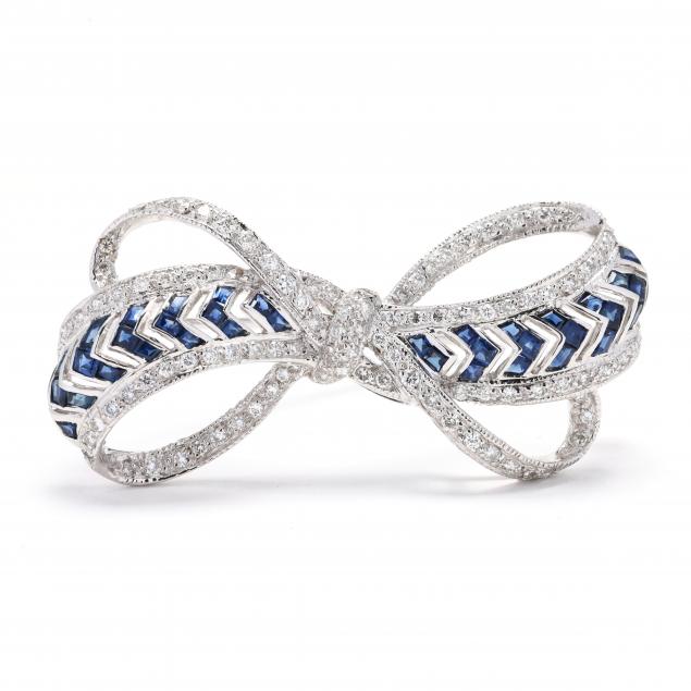 art-deco-style-white-gold-sapphire-and-diamond-bow-brooch