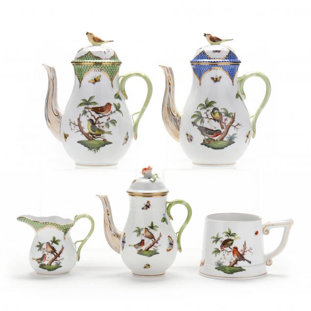 five-herend-i-rothschild-bird-i-coffee-service-porcelains