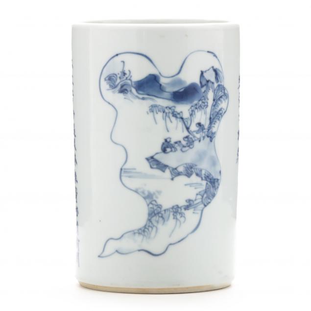 a-chinese-blue-and-white-porcelain-brush-pot