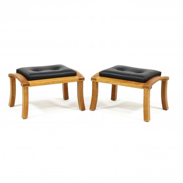 thomas-moser-pair-of-cherry-and-leather-footstools