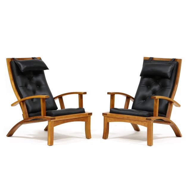 thomas-moser-pair-of-tufted-leather-and-cherry-morris-chairs