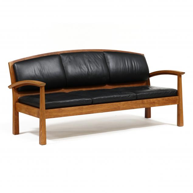 thomas-moser-cherry-and-leather-three-seat-sofa