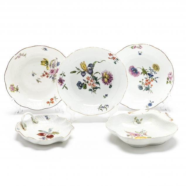 a-collection-of-five-meissen-floral-decorated-serving-dishes