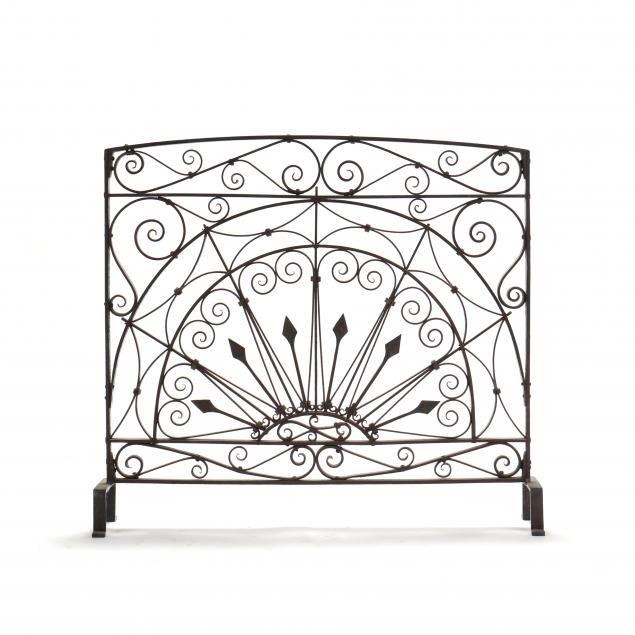 continental-art-deco-iron-fire-screen