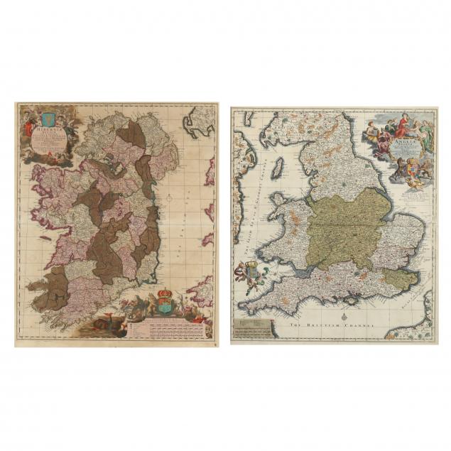 Nicholas Visscher II, Maps of England and Ireland (Lot 2173 - June ...