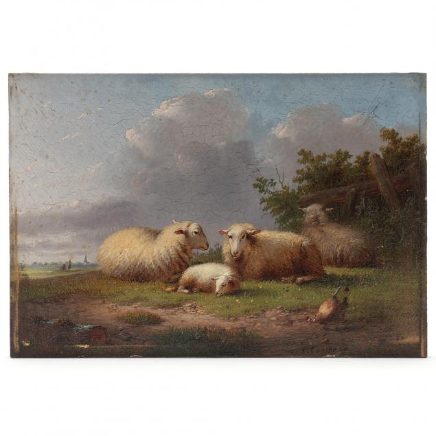 auguste-coomans-belgian-1855-1896-sheep-in-a-landscape