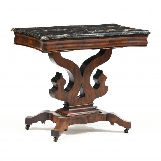 american-classical-mahogany-marble-top-center-table