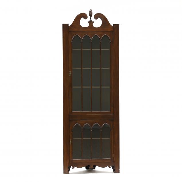 gothic-style-mahogany-corner-cabinet