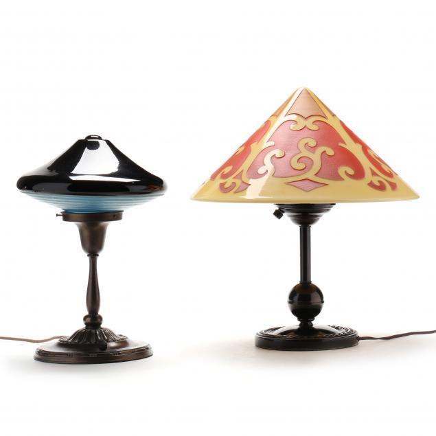 bellova-and-emeralite-two-art-glass-table-lamps