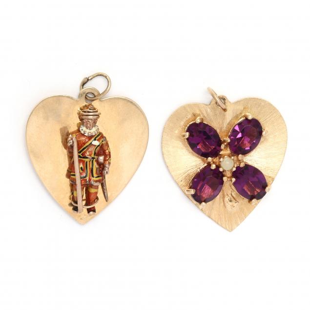 two-vintage-gold-heart-motif-charms