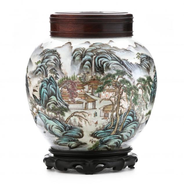 a-chinese-porcelain-famille-verte-landscape-ginger-jar